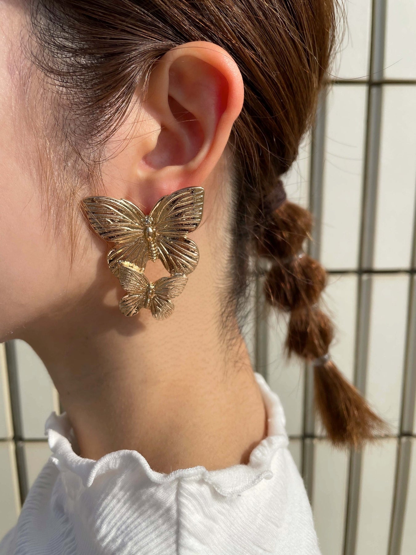 butterfly gold - pierce / earring